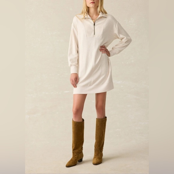 Faherty Dresses & Skirts - Faherty Legend Quarter Zip Dress Off White NWT size small
